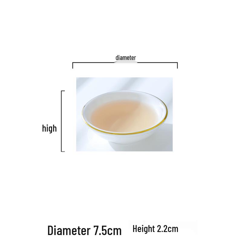 Europejski zestaw ceramicznych naczyń na przyprawy i sosy ze złotym rantem
