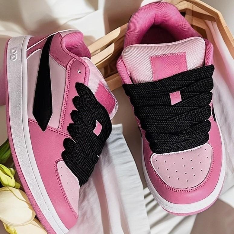 2025 spring and autumn new high-value bread shoes purple platform heightening board shoes couple casual shoes flow women's shoes