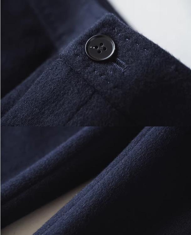 Women's Super Warm Wool Blend Flannel Pants: Double-Faced, Thickened, Straight-Leg for Autumn and Winter.