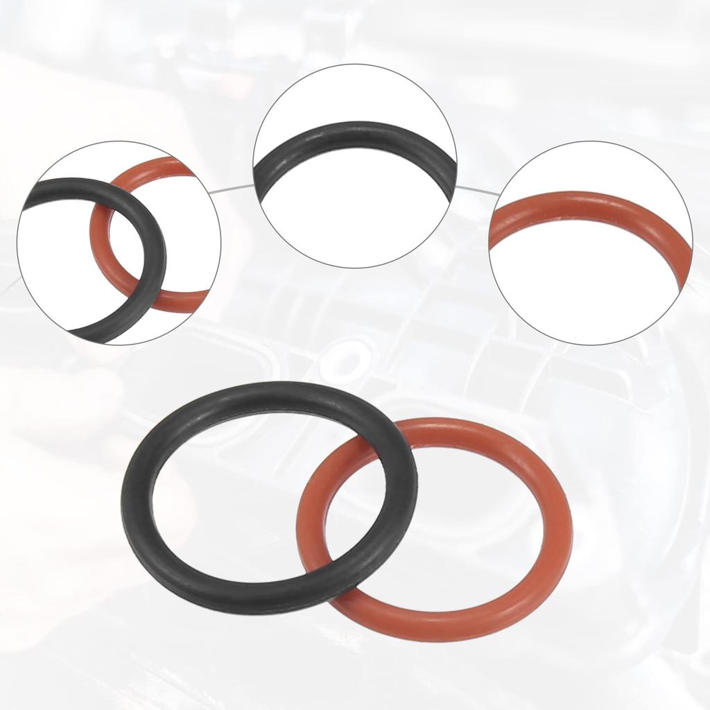 ACROPIX Power Steering Pump O Ring Inlet Outlet Seal Connector Gasket Compatible with Honda Accord Black Red 4pcs