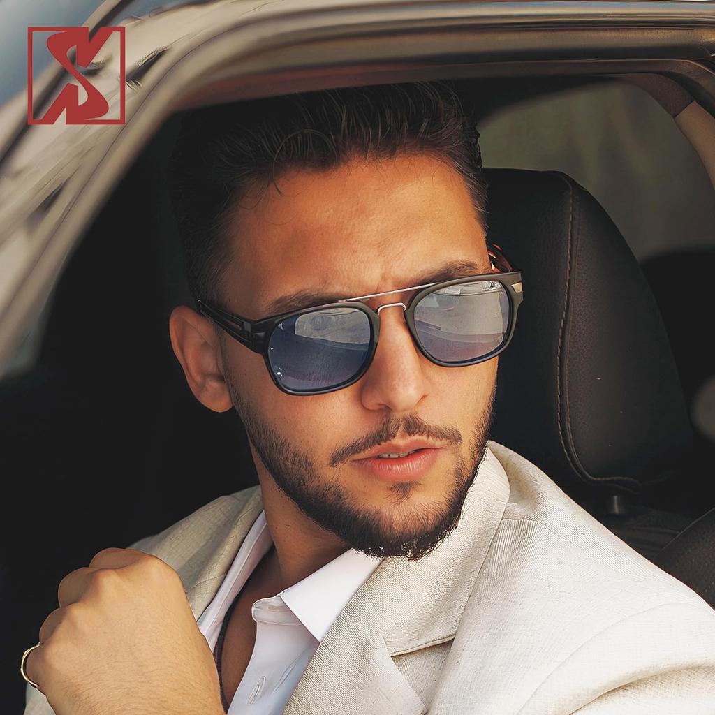 Retro Polarized Square Sunglasses for Men and TR90 Sporty Trendy Multicolor Shades [SHEEN KELLY] Women, Frame, Fashion, Eyewear, Designer, Lenses,