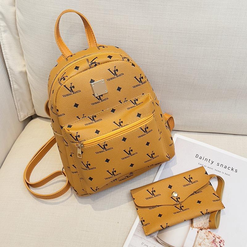 Printed backpack two-piece set g student schoolbag girls backpack