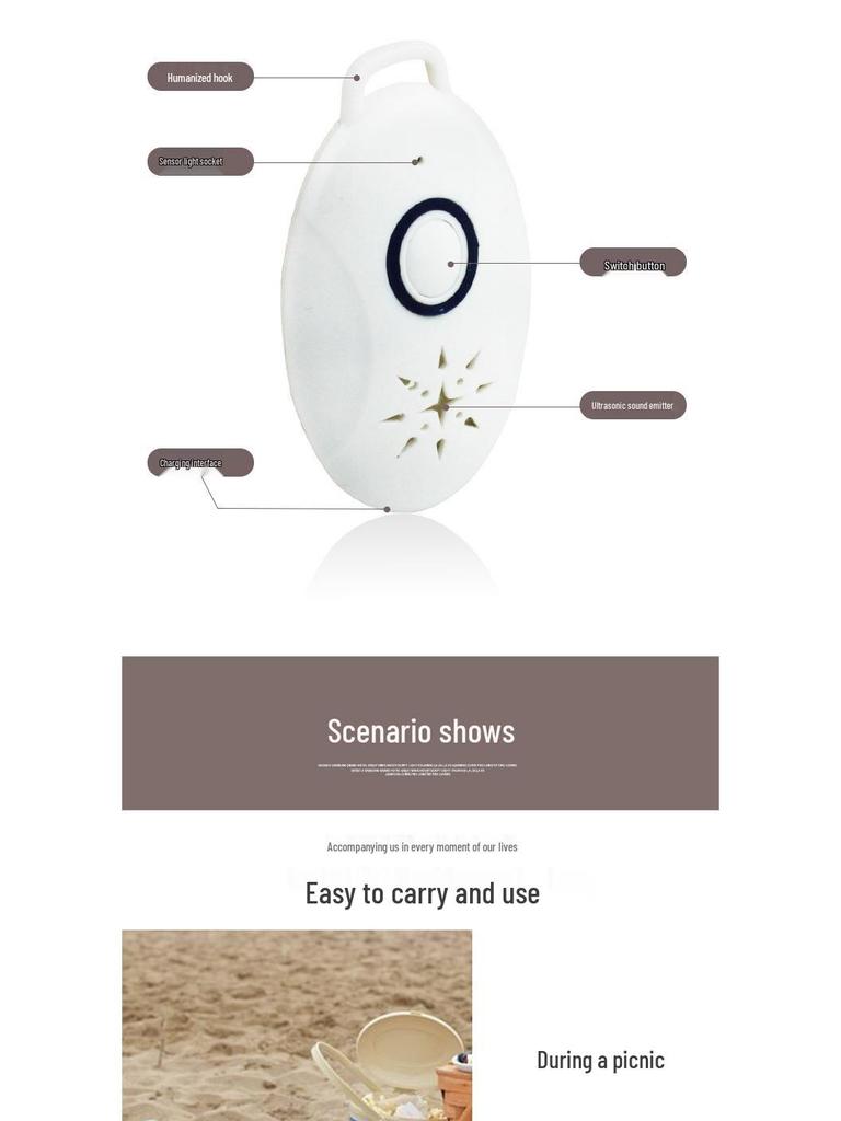 Portable USB Rechargeable Electronic Mosquito Repeller for Outdoor Use