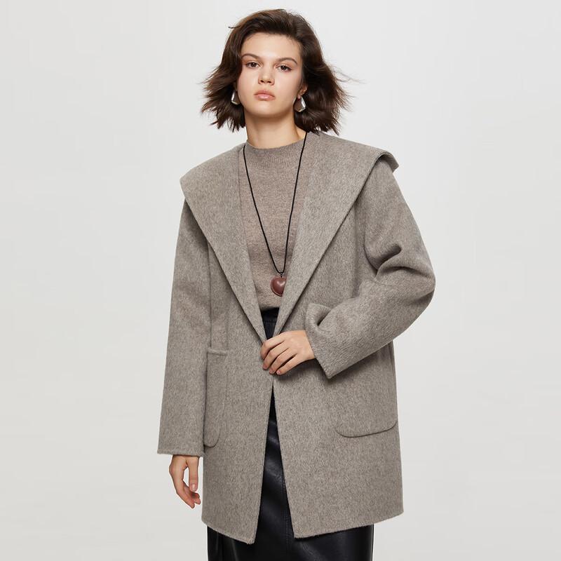 Tatu Autumn/Winter Wool Blend Hooded Short Coat