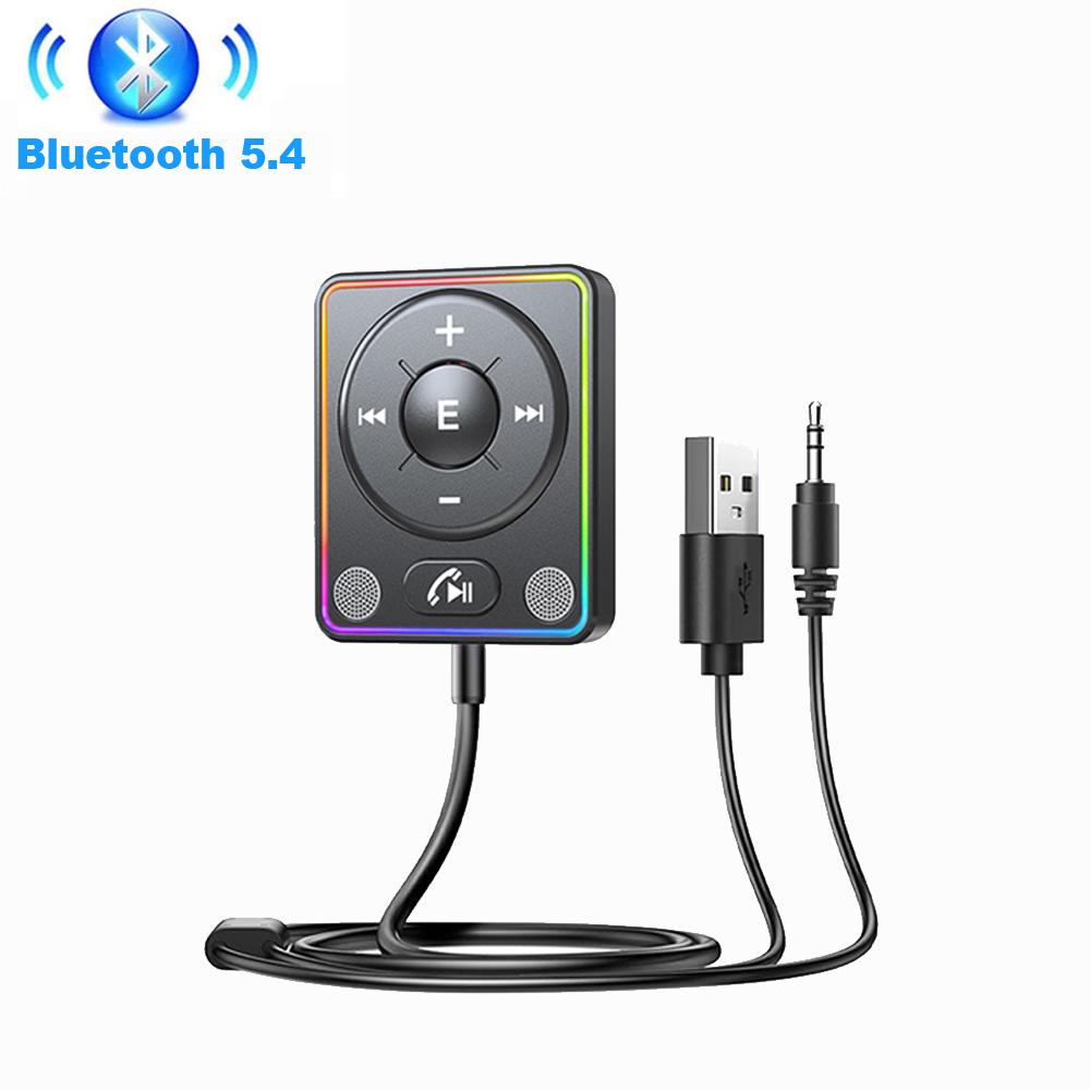 Car Adapter Bluetooth 5.4 Enhanced Dual Mics ENC Noise Cancellation 3.5mm AUX Adapter Bluetooth Wireless Receiver