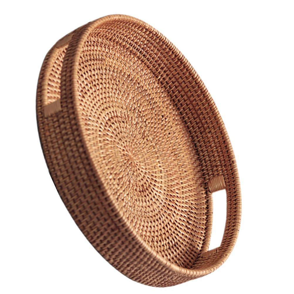 Food Tray Home Decor Rattan Storage Basket Multipurpose Fruit Light Brown Baskets