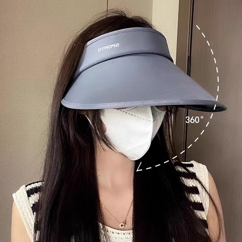 Wide and Widen Hat Brim Double Layer Ice Silk Sun Protection Hat Cool Feeling Women's Sun Hat Summer UV Sky Top Hat