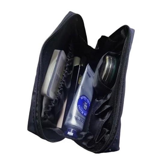 LOYELEY cosmetic pouch women makeup storage bag stylish lightweight compact cosmetics toiletries tools small items business trips travel (black)