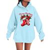 Women's Fashion Casual Long Sleeve Loose Christmas Print Hooded Sweatshirt