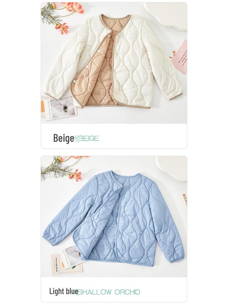 Dziecięca ocieplana kurtka wełniano-puchowa: Ciepły, z długim rękawem mundurek dla chłopców i dziewcząt