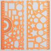 2Pcs Student Ruler Multifunctional Drawing Stationery Multi Shaped Hollowed-out Geometry Ruler with Protractor for School