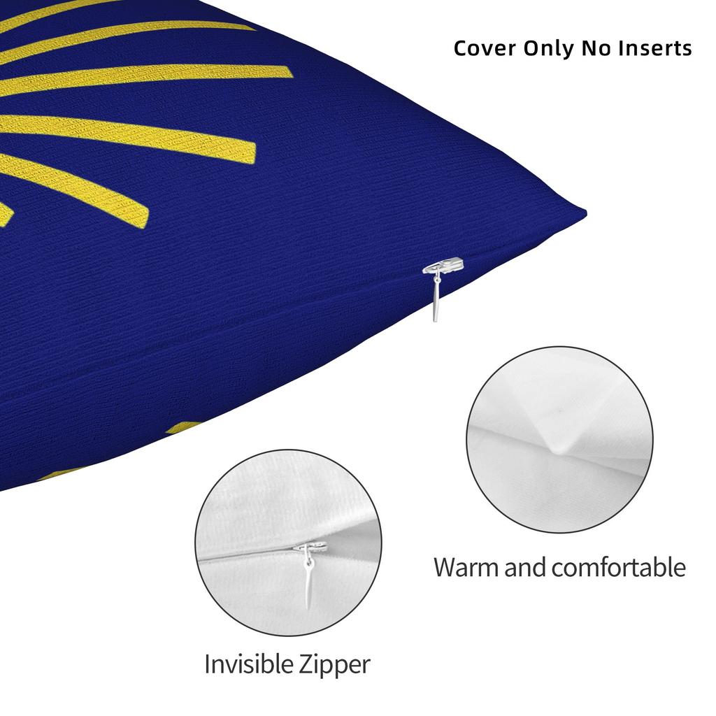 Camino De Santiago Square Pillow Case Shells The Way Movie Cushion Cover Zippered Decor Pillowcase For Car 40*40Cm
