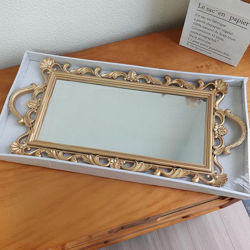 

1шт пластиковый поднос для фотографий украшения зеркальный поднос десерт кекс подставка зеркальная подставка зеркало украшение 47.5x23x2.5см