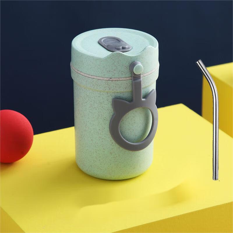 Bamboo Fiber Portable Breakfast & Soup Cup with Steel Straw