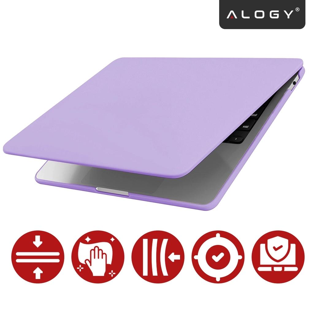 Case for Apple Macbook Air 13.6 2022-2025 (M2/M3/M4) - Flexible, Matte Protective Case, Lightweight and Durable - Alogy Airguard™ Purple