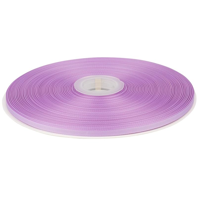 

[Tekdeere]Width 6mm solid light orchid grosgrain ribbon, perfect for gift wrapping, sewing, hair accessories, wedding decoration - 91m/roll