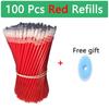 100 Pcs/set Erasable Gel Pen Refill Blue Black and Red Easy-to-erase Pen Refill Water Pen Quick-drying Erasable Pen Refill
