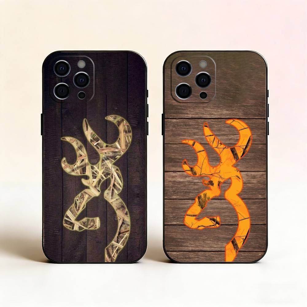 Deer Hunting Camo Phone Case For iPhone 17, 16,15,14,13,12,11 Plus,Pro Max, Others Soft Black Cover