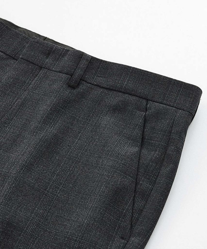 STCO 50% Extra Fine Wool Shadow Check Formal Pants Charcoal Grey (Classic Fit)_Sslva64Ccc