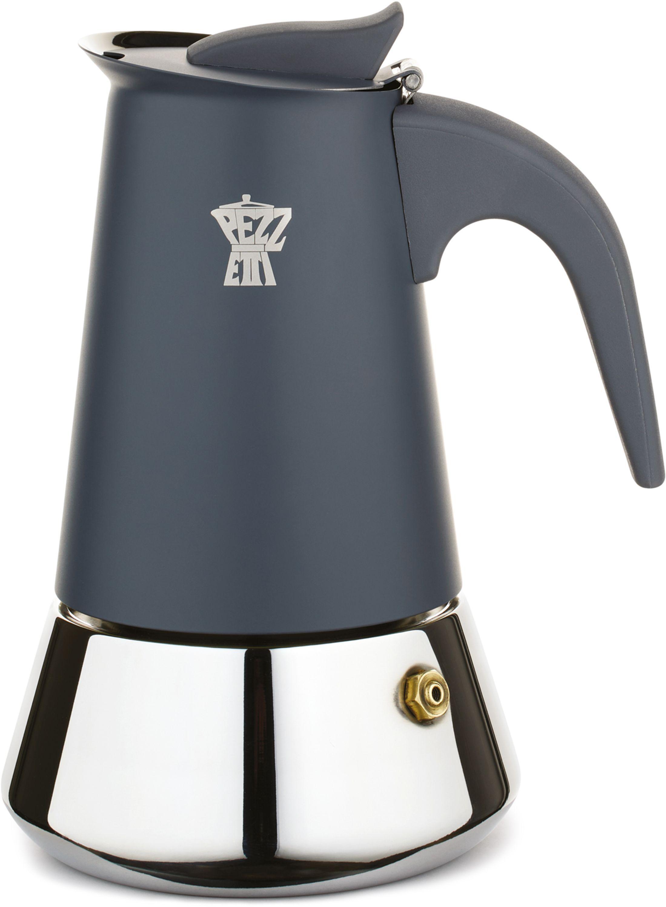 Italiaanse cafetière - PEZZETTI - STEELEXPRESS - Roestvrij staal - 6 kopjes - Geschikt voor alle warmtebronnen, inclusief inductie - Indigo Blauw