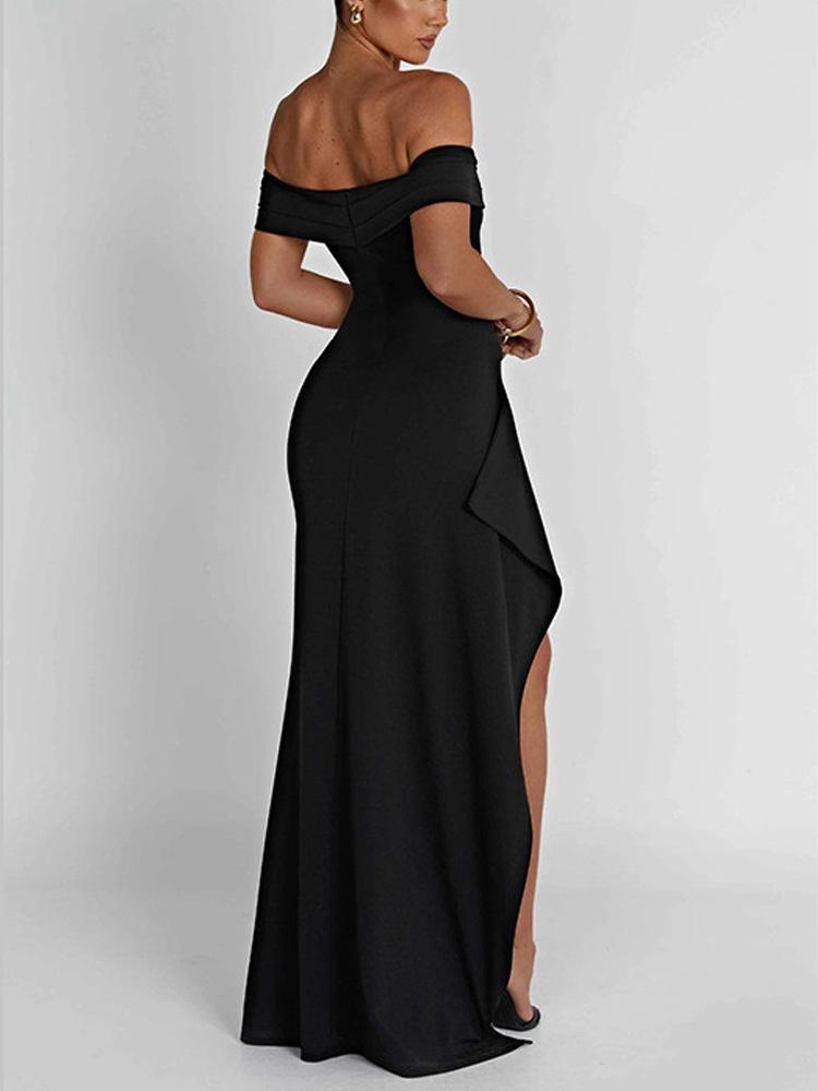 2025 Spring Sexy Off-the-Shoulder Elegant Slit Evening Party Dress for Women