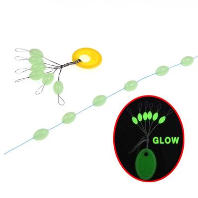 4SETS=24 STOPS Luminous Stop Beans for Saltwater Fishing Rigs Carp Rigs Fishing Hook Glow In the Dark Soft Rubber Buffer Beads