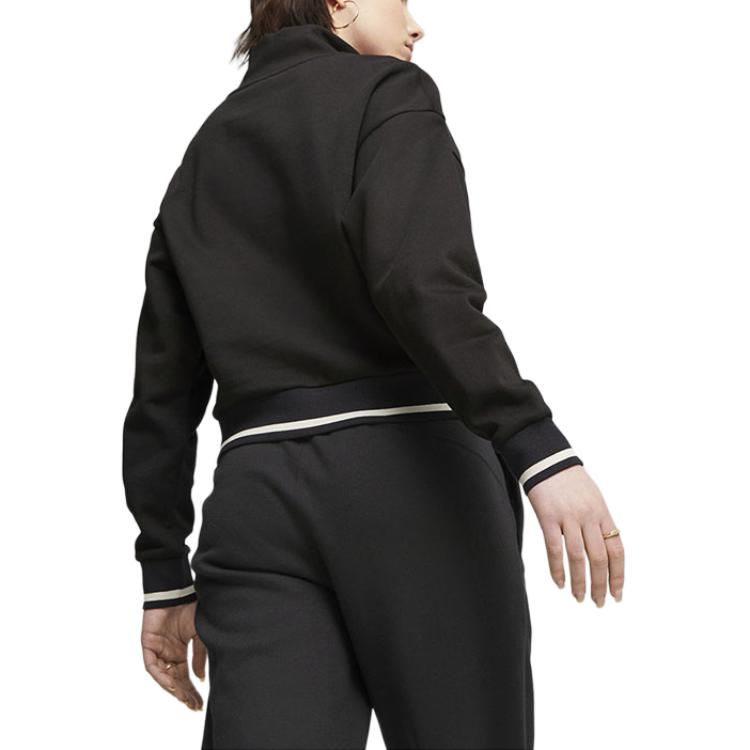 Puma Sports Lifestyle Serie Lässiges Sweatshirt mit Stehkragen, locker, langärmelig, für Damen, Sweatshirt, Schwarz 681524-01