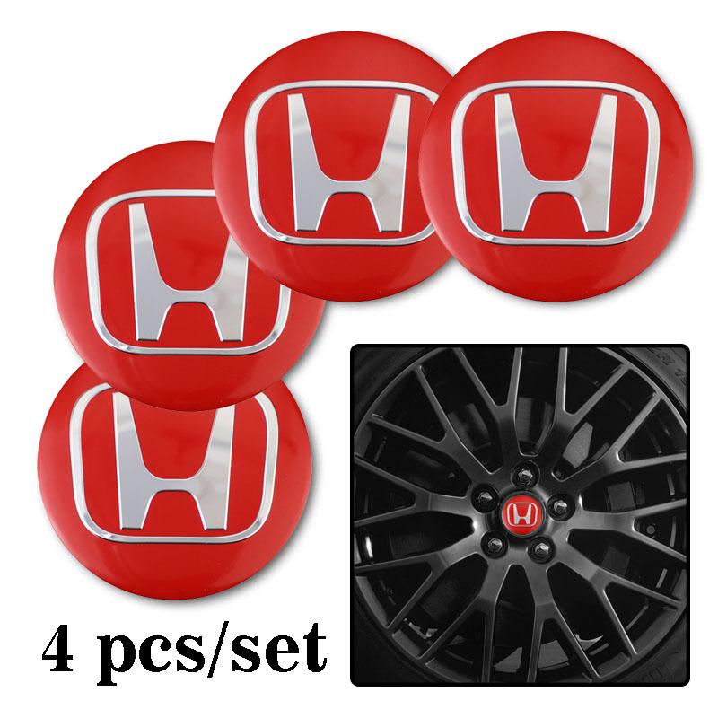 

4Pcs Car Emblem Wheel Hub Center Cap Sticker Rim Badge Cover For Honda FIT CRV Accord Jazz HRV Vezel Insight CRZ City CRX Civic