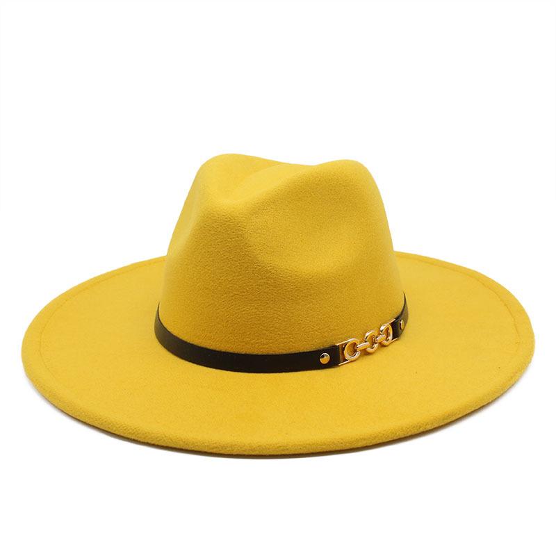 Big Eaves Wool Jazz Top Hat Women'S Casual Big Edge Felt Hat Men'S Jazz Hat 9.5Cm