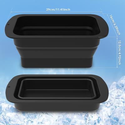Buz Bloğu Kalıbı 2 Paket Ekstra Büyük Buz Küpü Kalıpları 8 lb Buz Küpleri Yapmak İçin Katlanabilir Silikon Buz Kalıpları Yeniden Kullanılabilir Buz Küpü Tepsisi