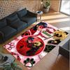 Tappeto in Cristallo di Velluto Personalizzato con Nome e Testo, Tappeto Antiscivolo Miraculous Ladybug per Decorazione Domestica