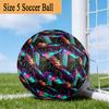 1PC Neon Geometric Patterns Size 5 Soccer Balls, Anti-Slip, Outdoor Sport, a Unique Gift, Birthdays, Christmas Gifts Valentine'S Day Gifts A69