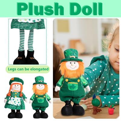 Exclusive For St. Patrick'S Day, Irish Green Retractable Figurine Decoration - Injecting Luck And Childlike Fun Into The Holiday