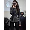 French Waist Primer Sweater Women's Autumn and Winter Large Size Fat Mm Thin and Meat-covering Design Ruffle Edge Knitted Sweater Top