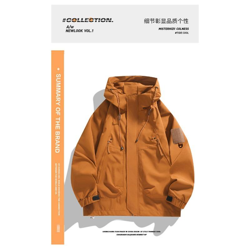 Men Hooded Casual Outdoor Jacket Windproof Waterproof Hiking Sports Coat