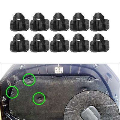 10pcs Plastic Clips Heat Resistant Fasteners Engine Hood Insulation Clips for Engine Hood Insulation Easy Installation