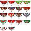 90x45cm Christmas Bunting Fan Flag Polyester Hanging Fan-shaped Flag Banner Snowman with Metal Grommet