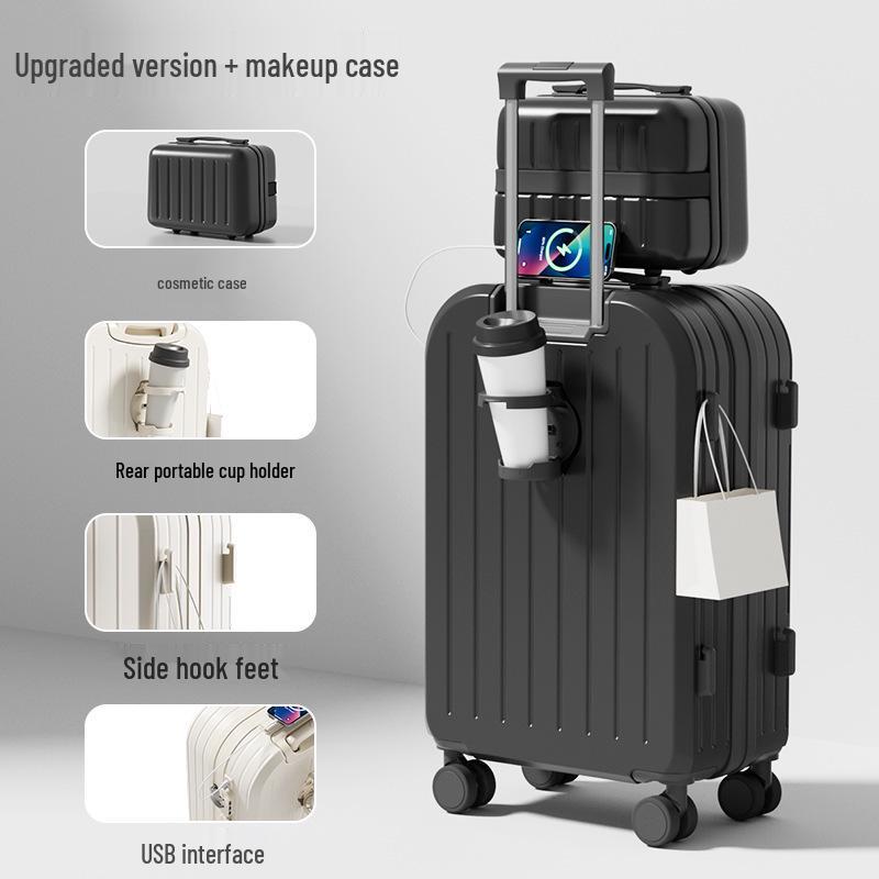 Valise trolley de haute valeur: Valise de voyage grande capacité avec fermeture éclair double couche pour hommes et femmes étudiants