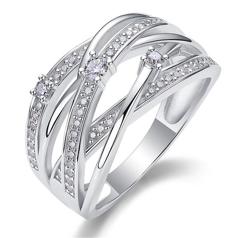 CopperCross Finger Ring Lady Fashion Party Jewelry Shiny Cubic Zirconia Gorgeous Accessories Gift