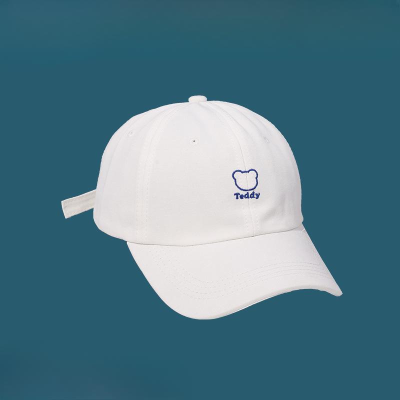 Retro Cute Little Bear Cartoon Embroidered Baseball Cap for Women In Spring and Summer Sun Protection Baseball Cap