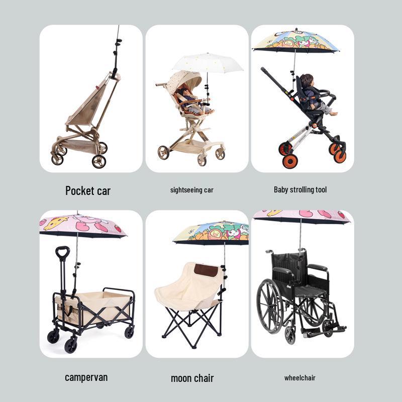 Detachable Stroller Umbrella Clip and Sunshade Support Bracket