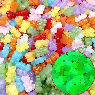 Foro verticale Forcina Materiale Perline luminose Orsetto di gelatina Accessori fatti a mano di moda Collana braccialetto Colore caramella Accessori fai da te 10 pezzi