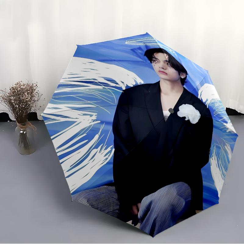 Printed Min YoongiPrinted Folding Umbrella,Outdoor,Leisure,And Travel Umbrella,Durable Umbrella Fabric,Birthday And Holiday Gift