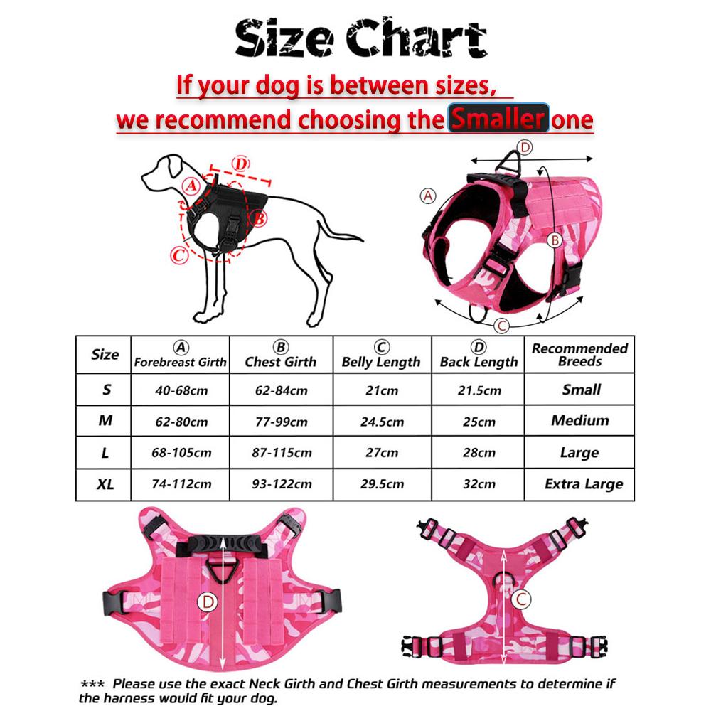 Pinkes Militärhunde-Geschirr und Leinen-Set Verstellbare Taktische Trainingsweste für Haustiere Schäferhund Malinois für Mittelgroße Große Hunde
