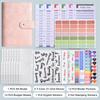 A6 PU Leer Patchwork Macaron Ringband Journal met Geld Envelop, Gepersonaliseerd Budget Planner Notitieboek