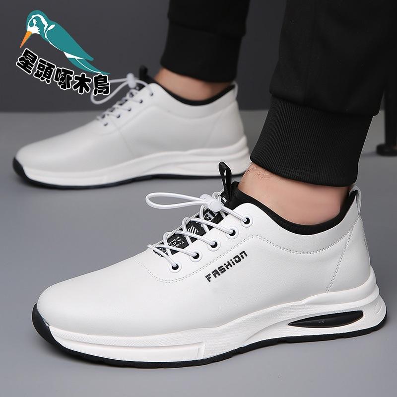 2025 spring and autumn new men's daily casual leather shoes men's sports style casual white shoes