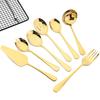 7Pcs Dinnerware Cutlery Set Stainless Steel Portable Kitchen Cake Shovel Service Fork Spoon Colander Spoon Salad Fork Tableware