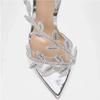 Fashion Women High Heels Summer Street Style Transparent Crystal Pointed Toe Women Sandals Women Fashion Stripper Thin Heels Party Shoes