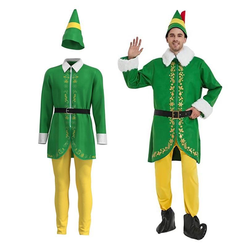 Elf Men Halloween Cosplay Costume Outfits Christmas Role Play Theme Adult Party