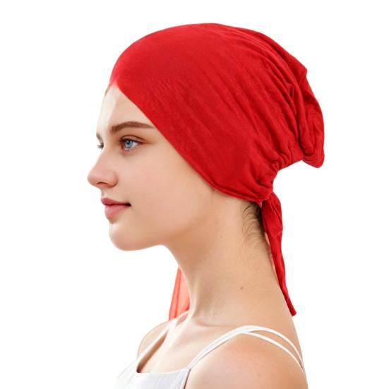 Berretto Foulard Monocolore da Donna Regolabile Traspirante Elasticizzato Antiscivolo Cotone Sottocappello Sotto Foulard Cappello Interno Cappello da Notte per Dormire Cuffia per Capelli